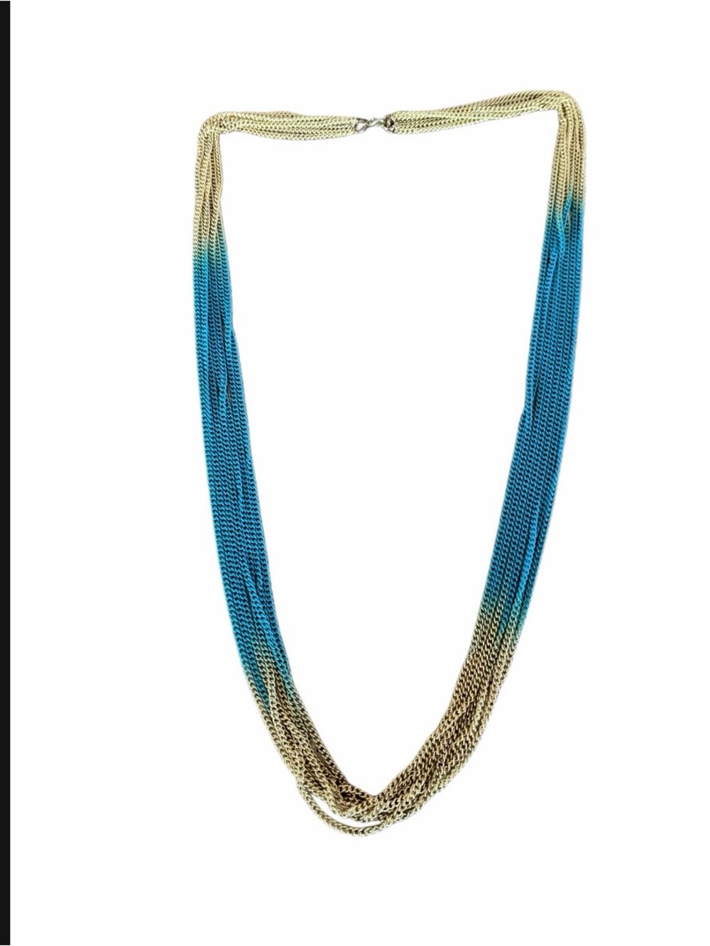 Blue and gold metal chain